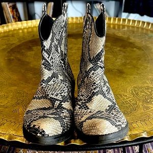 Faux Snakeskin Cowgirl Boots